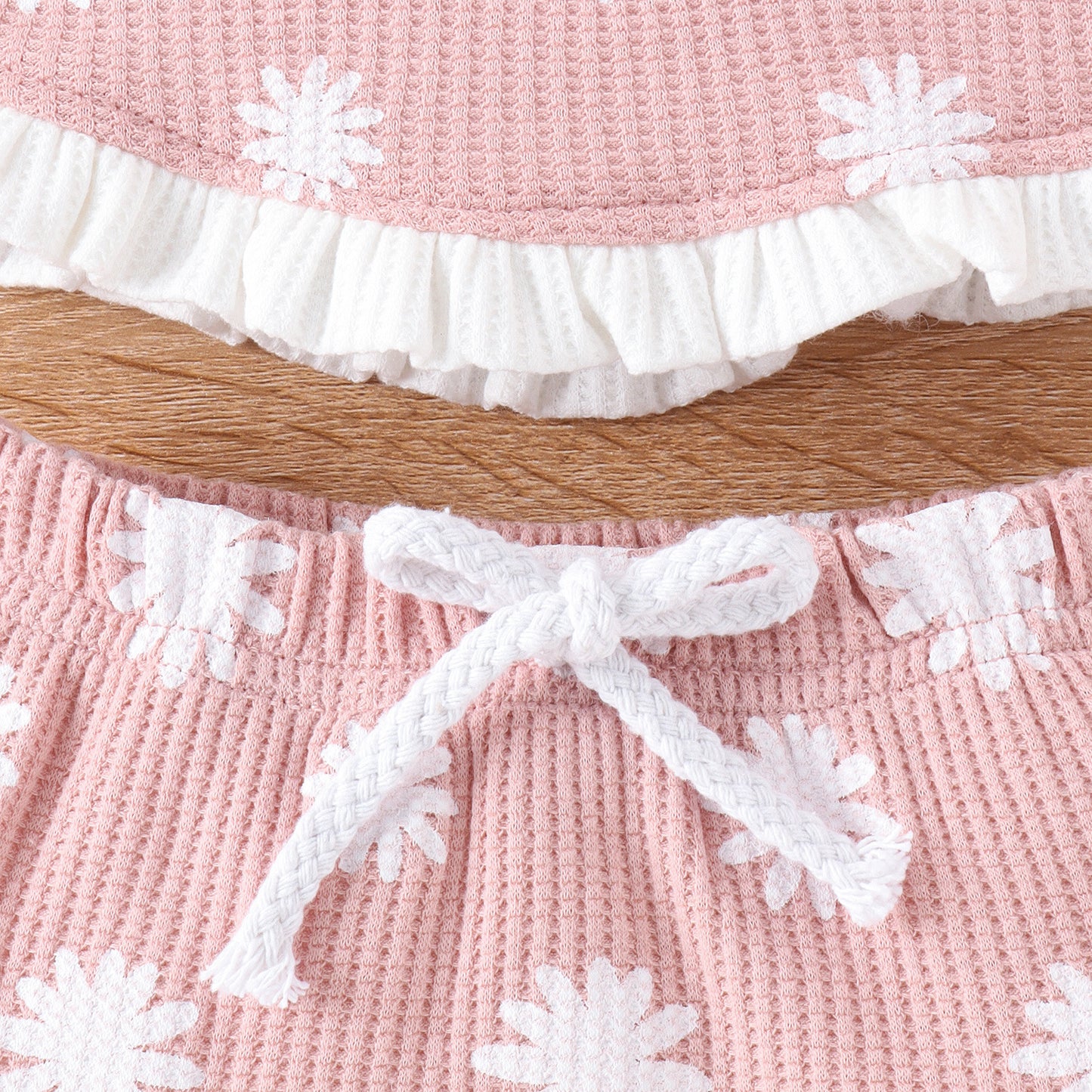 Waffle Two-piece Set Baby Triangle Shorts Suit
