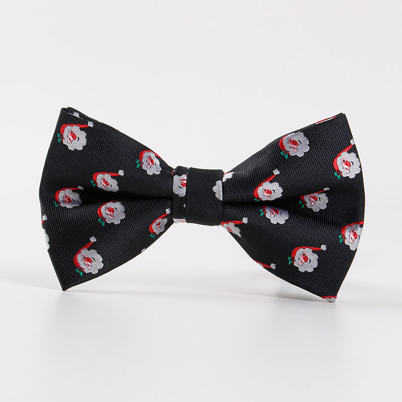 Men's Holiday Christmas Tree Snowflake Pattern Bow Tie