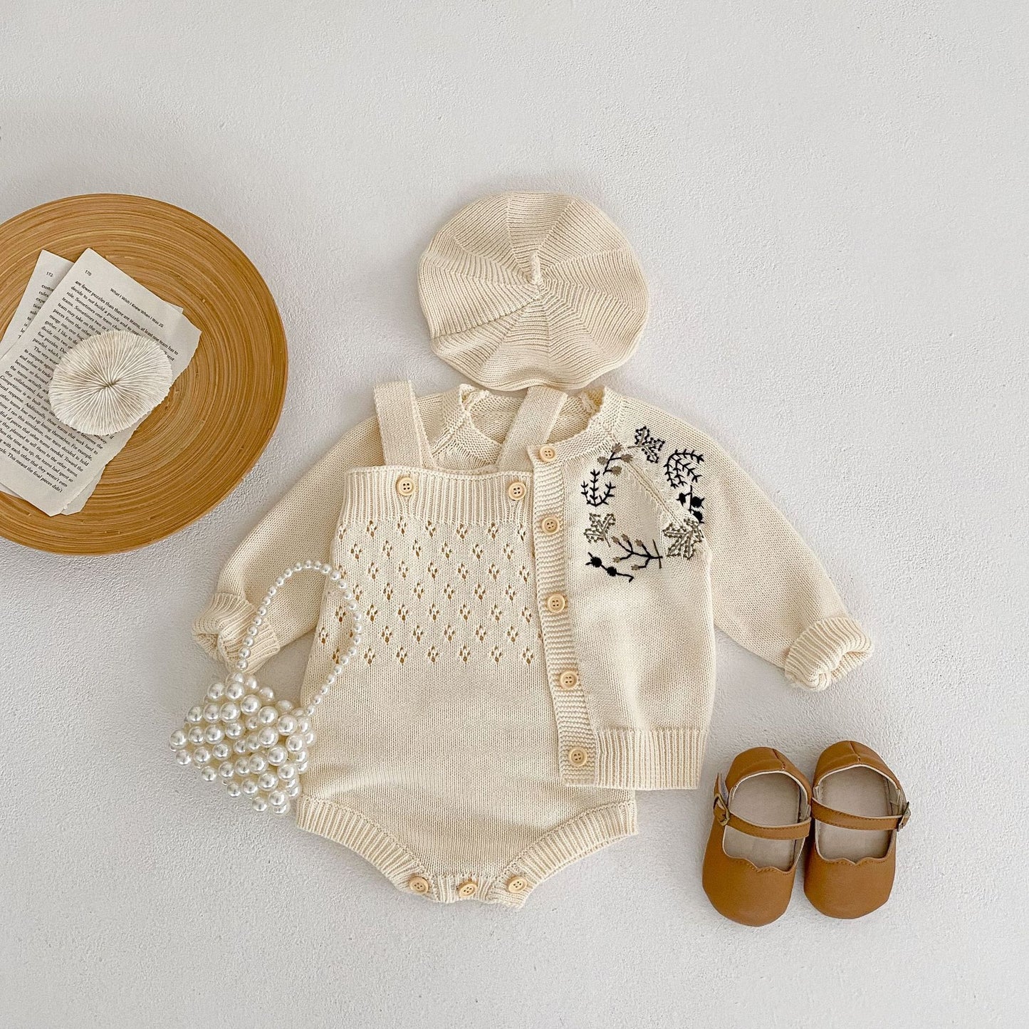 Children's Knitted Embroidered Flower Sweater