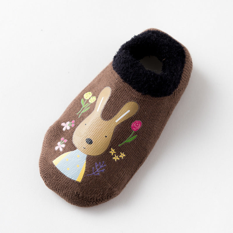 Terry Plus Velvet Non-slip Cartoon Baby Toddler Socks