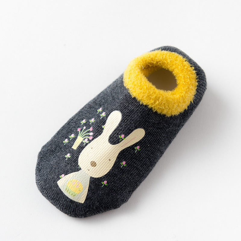 Terry Plus Velvet Non-slip Cartoon Baby Toddler Socks