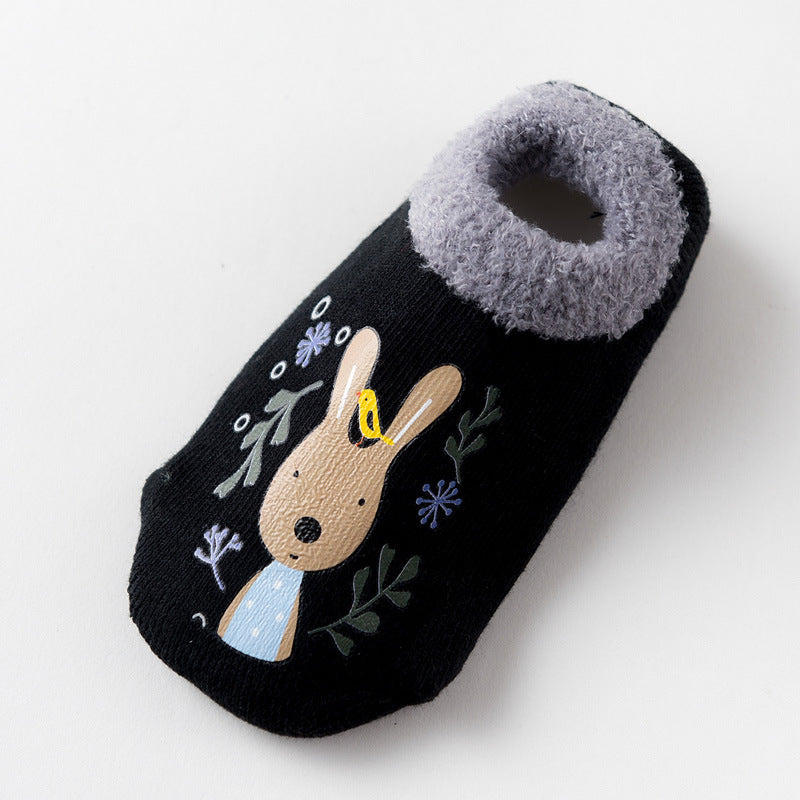 Terry Plus Velvet Non-slip Cartoon Baby Toddler Socks
