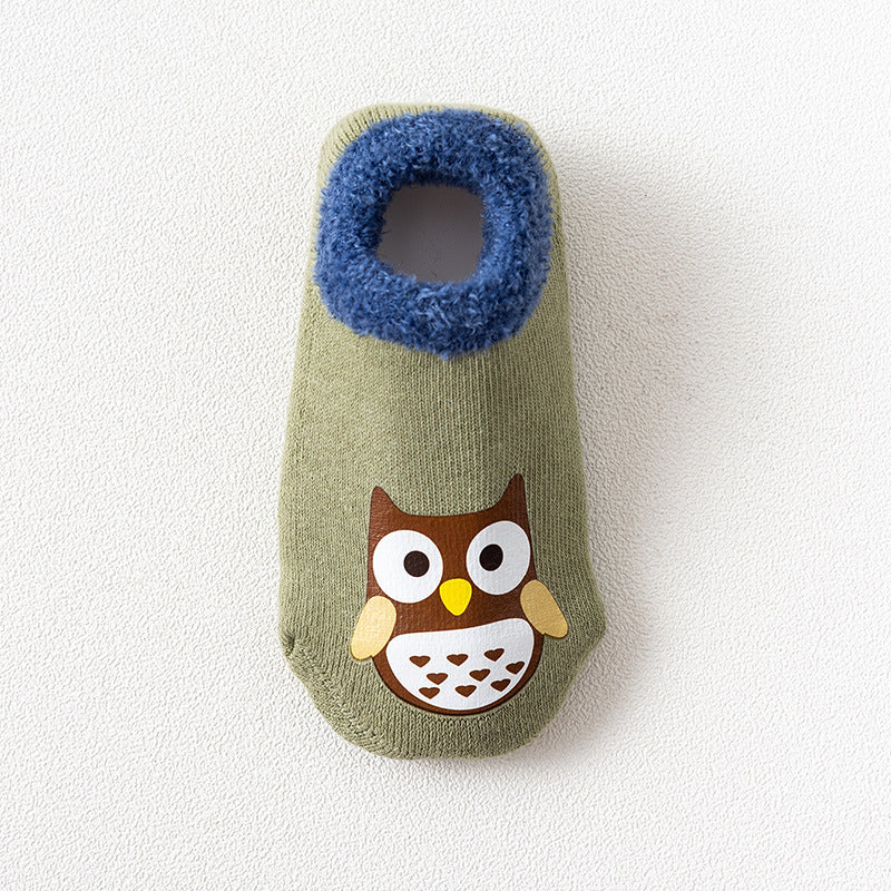 Terry Plus Velvet Non-slip Cartoon Baby Toddler Socks