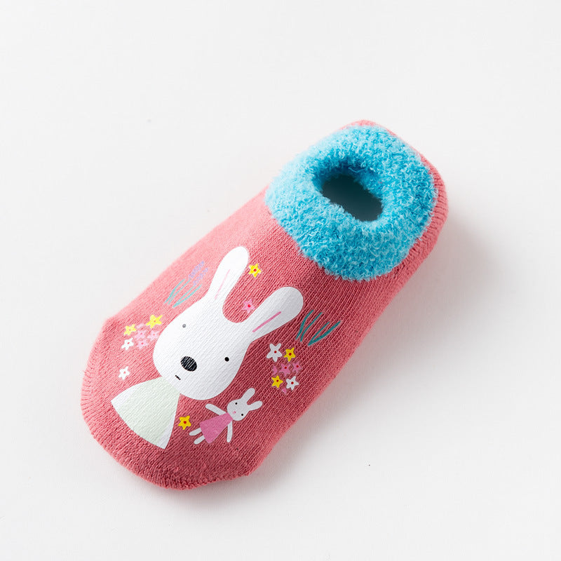 Terry Plus Velvet Non-slip Cartoon Baby Toddler Socks