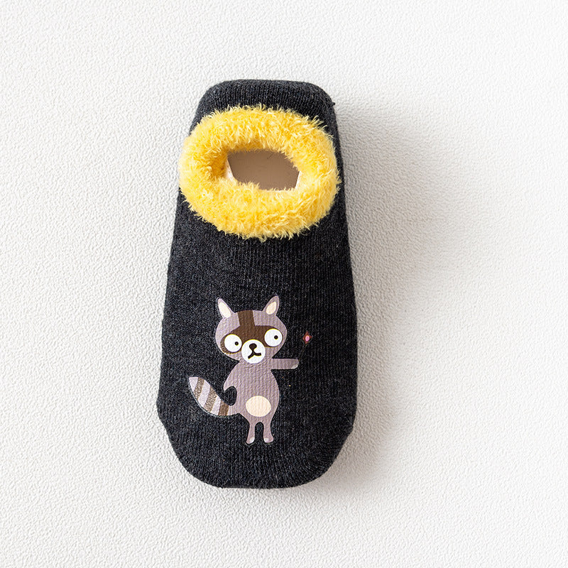 Terry Plus Velvet Non-slip Cartoon Baby Toddler Socks