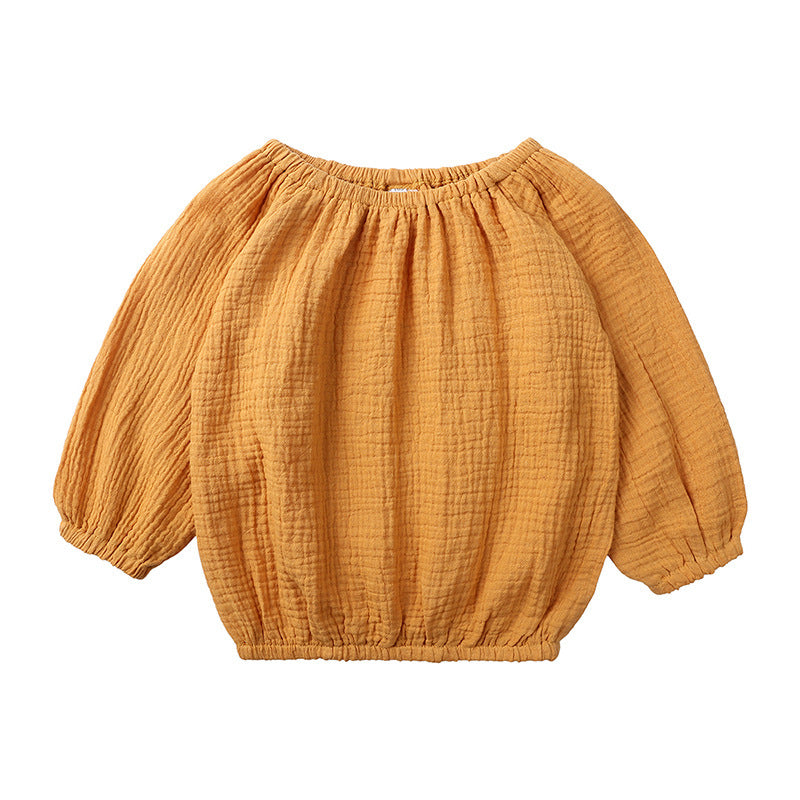 Summer Childrens Clothing Korean Girl Cotton Suit summer Baby Long-Sleeved Home Wear Childrens Casual Pajamas Suit