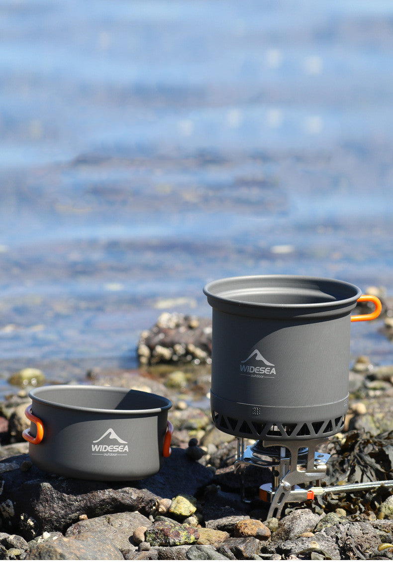 Widesea Camping Cookware Outdoor Cooking Set Heat Cooker Travel Tableware Tourist Kitchen Pot Utensil Equipment