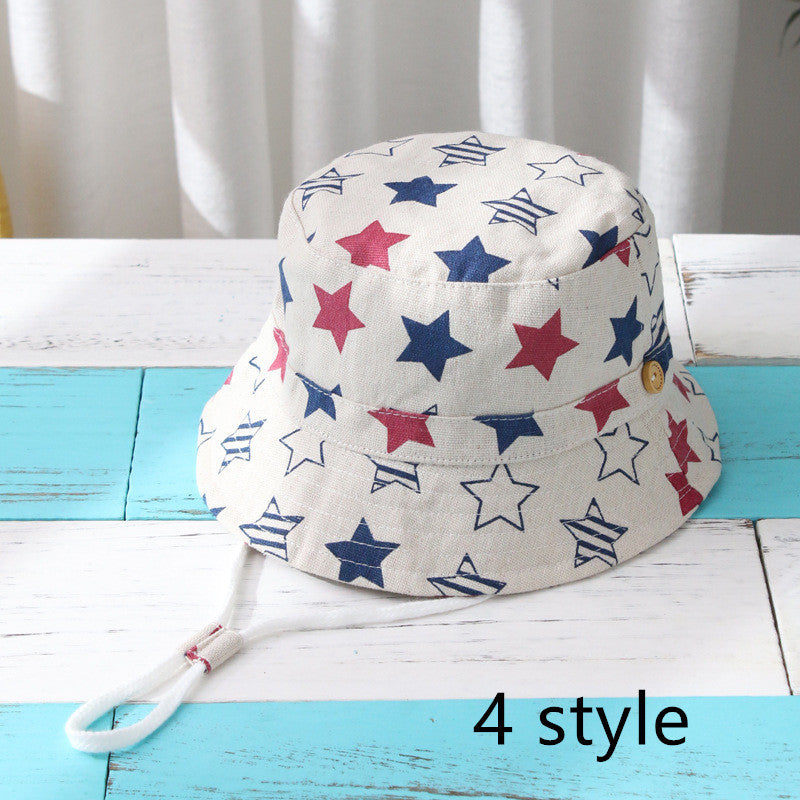 Spring And Autumn Children's Fisherman Hat Boys And Girls Print Basin Hat