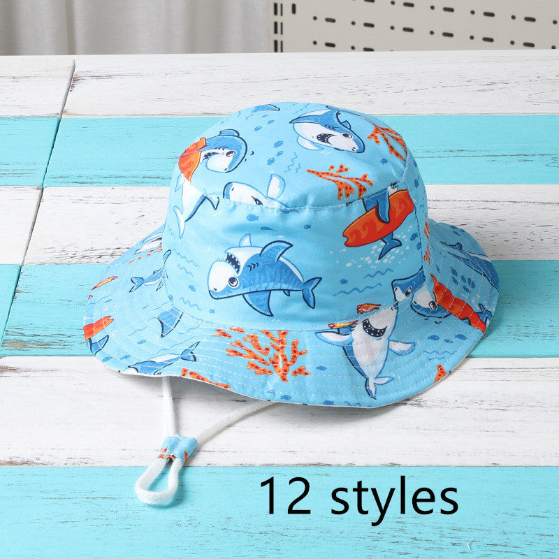 Spring And Autumn Children's Fisherman Hat Boys And Girls Print Basin Hat