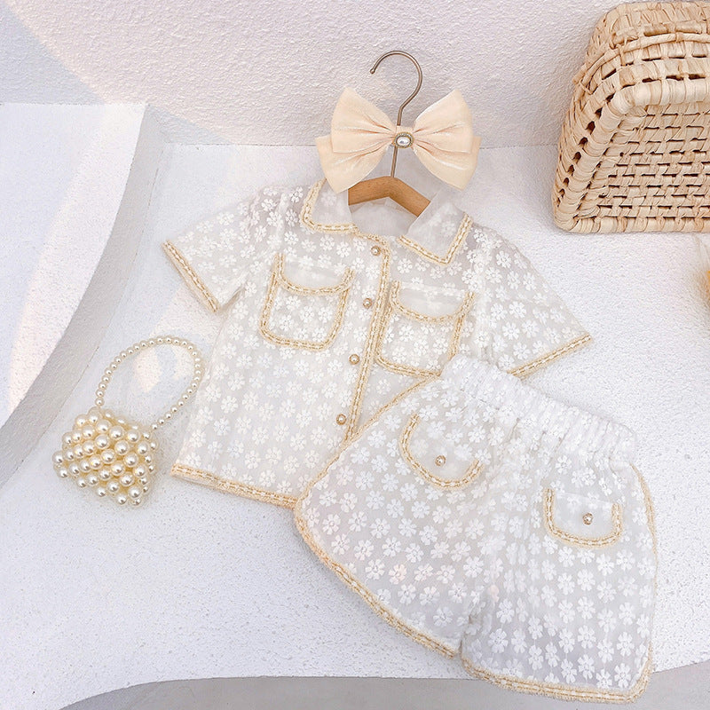 Western Style Small Fragrance Short-sleeved Shorts Suit