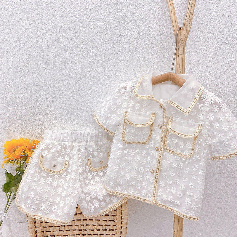 Western Style Small Fragrance Short-sleeved Shorts Suit