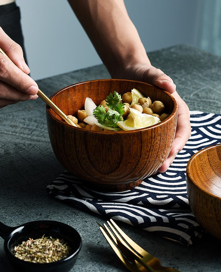 Retro Japanese style wooden tableware
