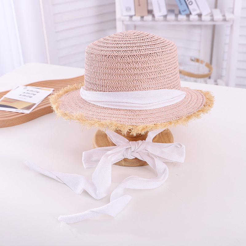 Sun-proof Sun Hollow-out Straw Hat British Flat Top