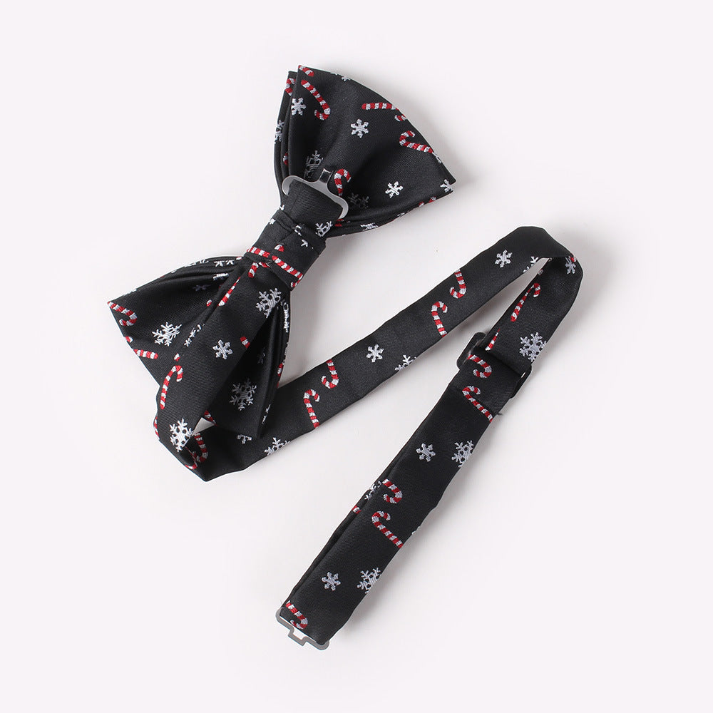 Men's Holiday Christmas Tree Snowflake Pattern Bow Tie
