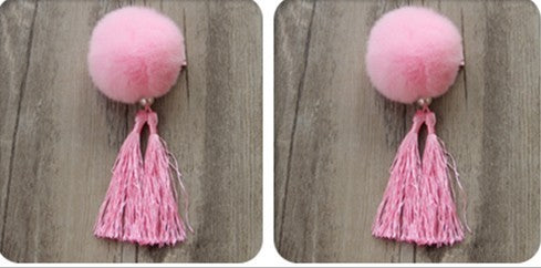 Fringed hair ball hairpin