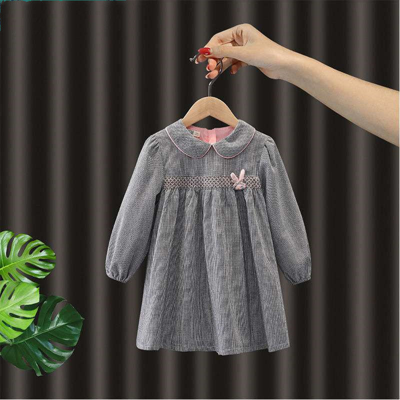 Princess Dress Western Style Spring And Autumn Plaid