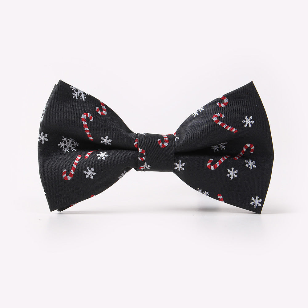 Men's Holiday Christmas Tree Snowflake Pattern Bow Tie