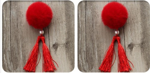 Fringed hair ball hairpin