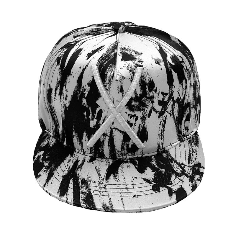Korean Style Question Mark Letter Embroidery Hip Hop Flat Brim Baseball Hat