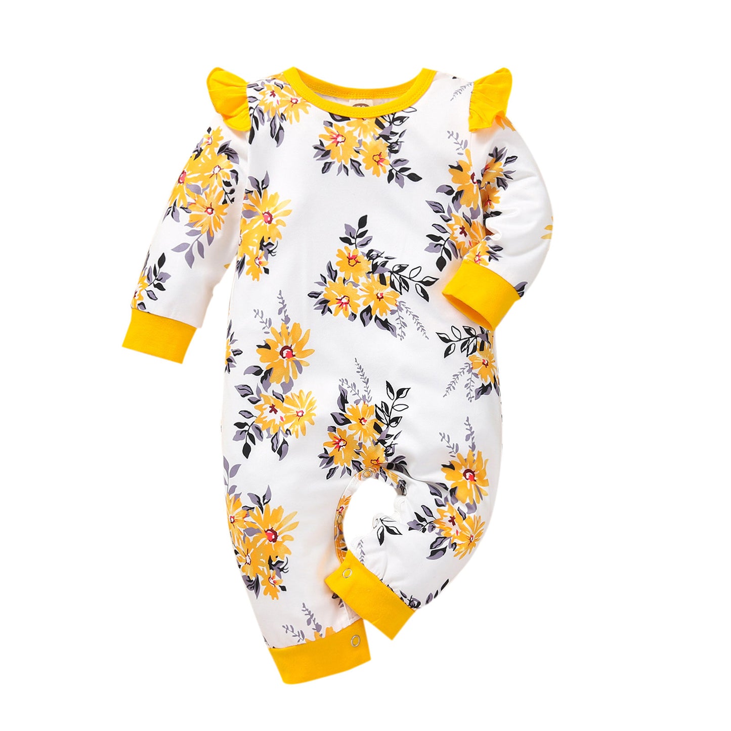 Infant Children's Flying Sleeve Long Sleeve Jumpsuit