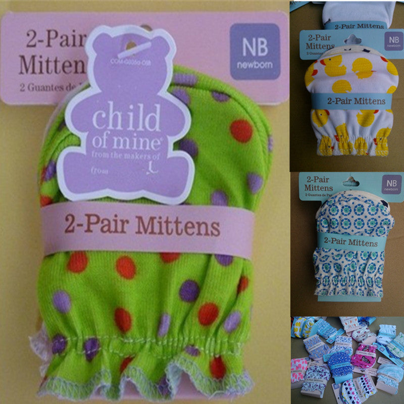 Print Anti-Scratch Face Baby Gloves