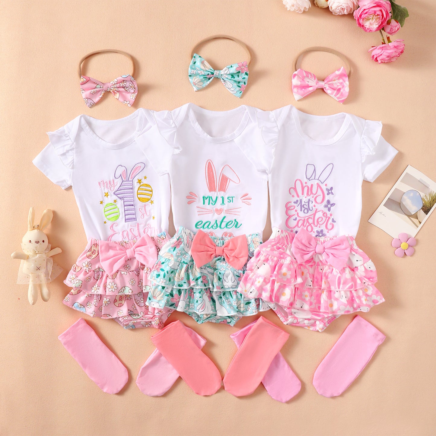 Fashion Children's Summer Embroidery Four-piece Set