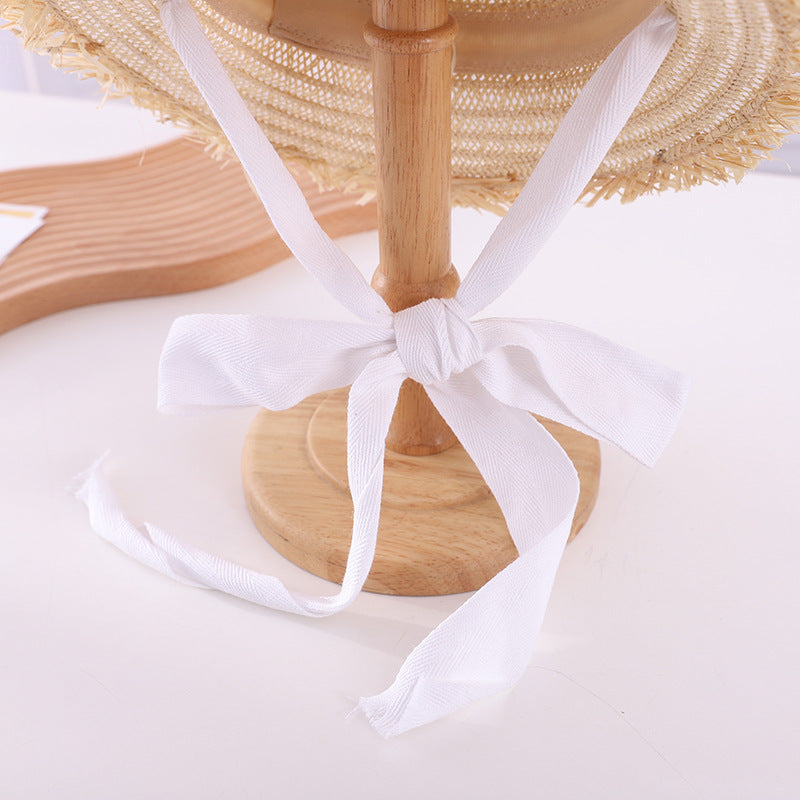 Sun-proof Sun Hollow-out Straw Hat British Flat Top