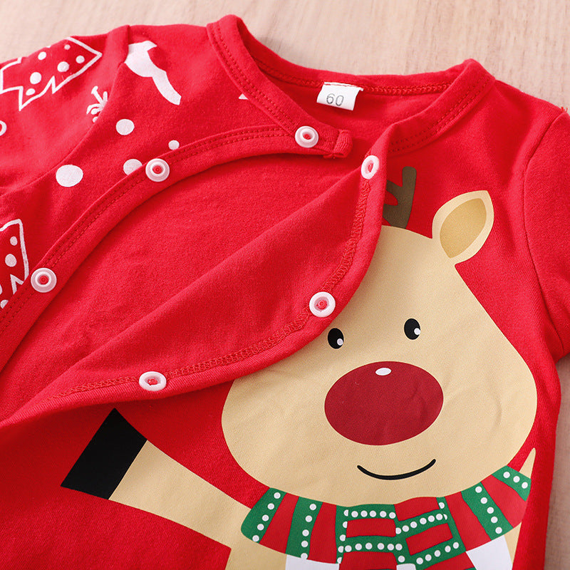 Cute Cartoon Red Onesie Romper Hat