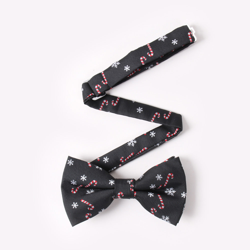 Men's Holiday Christmas Tree Snowflake Pattern Bow Tie