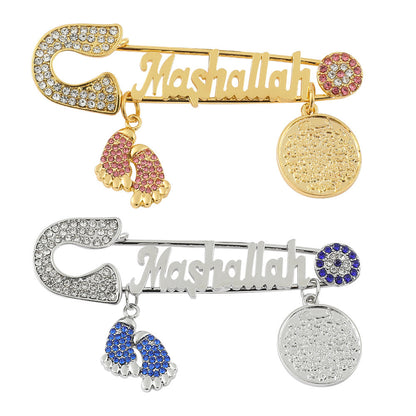 Full Diamond Foot Letter Metal Brooch Advanced Refined Personalized Clothing Ornament