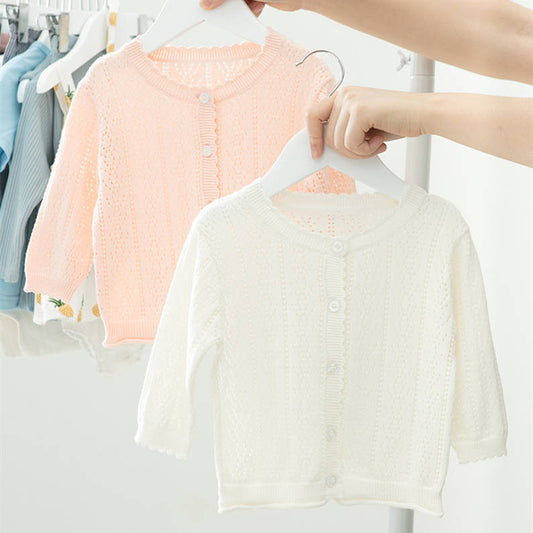 Solid color cardigan sun protection jacket