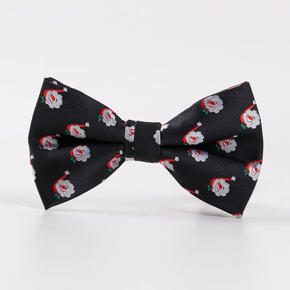 Men's Holiday Christmas Tree Snowflake Pattern Bow Tie