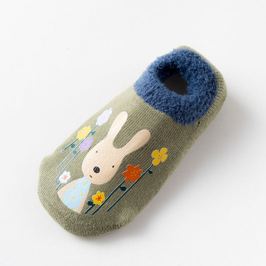 Terry Plus Velvet Non-slip Cartoon Baby Toddler Socks