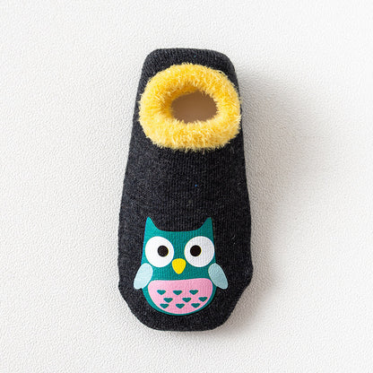 Terry Plus Velvet Non-slip Cartoon Baby Toddler Socks