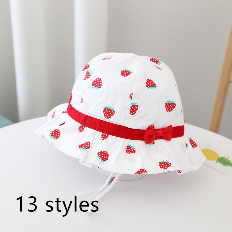 Spring And Autumn Children's Fisherman Hat Boys And Girls Print Basin Hat