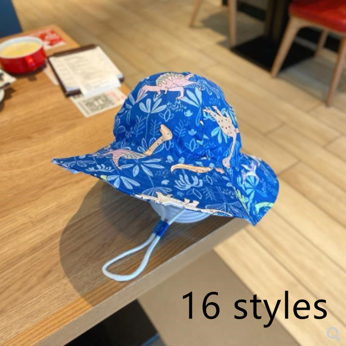 Spring And Autumn Children's Fisherman Hat Boys And Girls Print Basin Hat