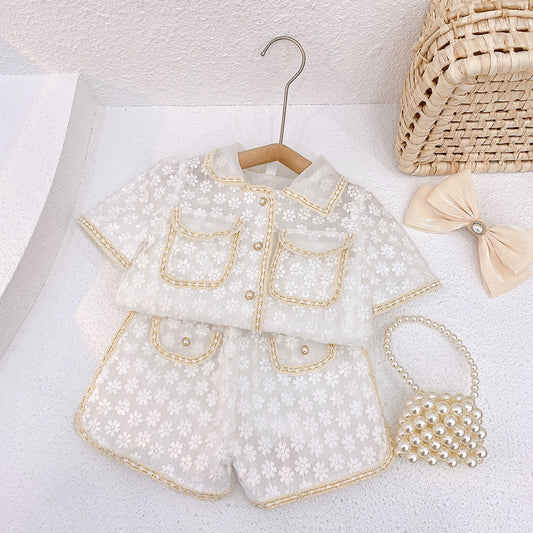 Western Style Small Fragrance Short-sleeved Shorts Suit