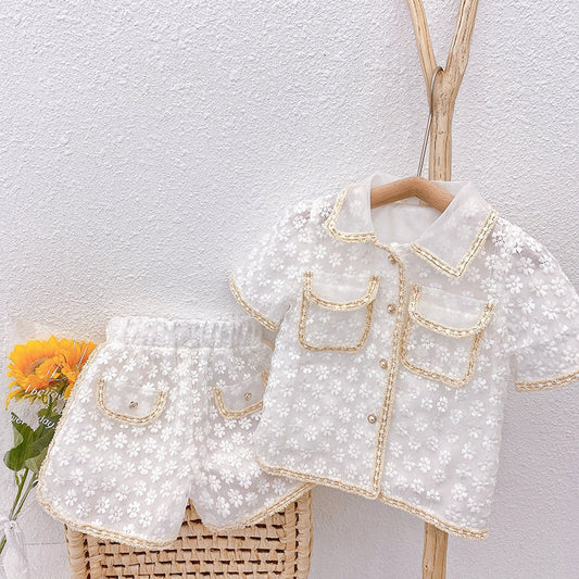 Western Style Small Fragrance Short-sleeved Shorts Suit