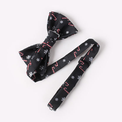 Men's Holiday Christmas Tree Snowflake Pattern Bow Tie