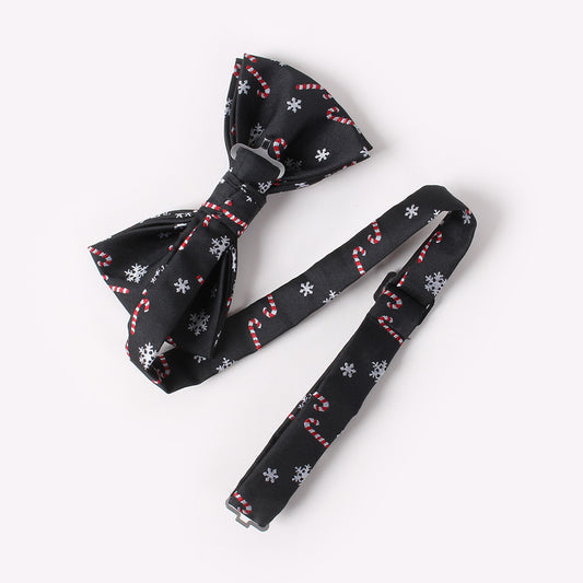 Men's Holiday Christmas Tree Snowflake Pattern Bow Tie