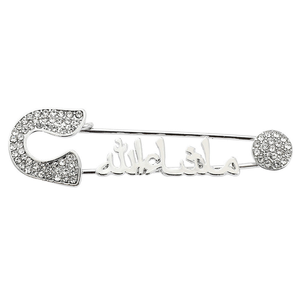 Full Diamond Foot Letter Metal Brooch Advanced Refined Personalized Clothing Ornament