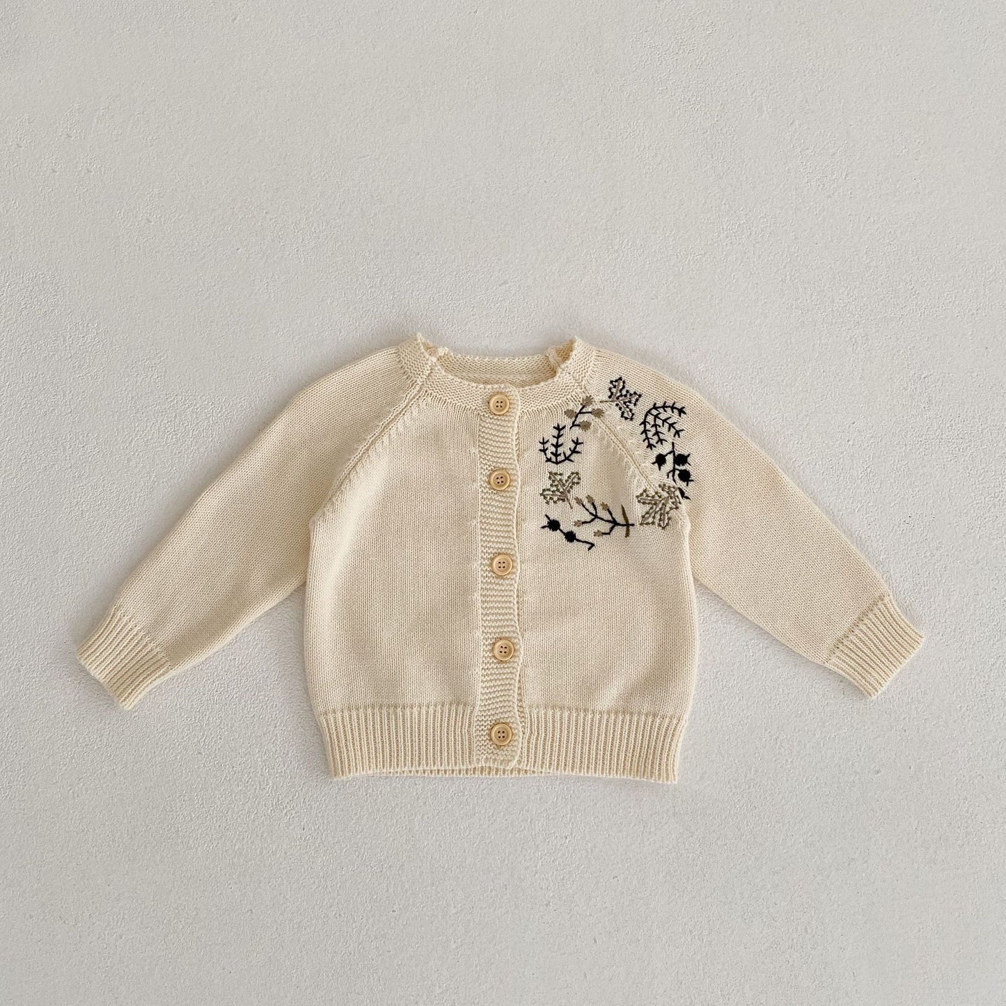 Children's Knitted Embroidered Flower Sweater