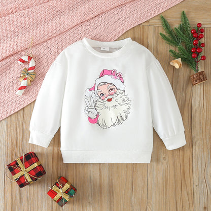 Cute Santa Claus Printed Sweater Suit