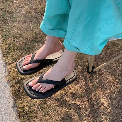 Fashion Solid Color Flip-flops Women's Soft Bottom Flip-flops