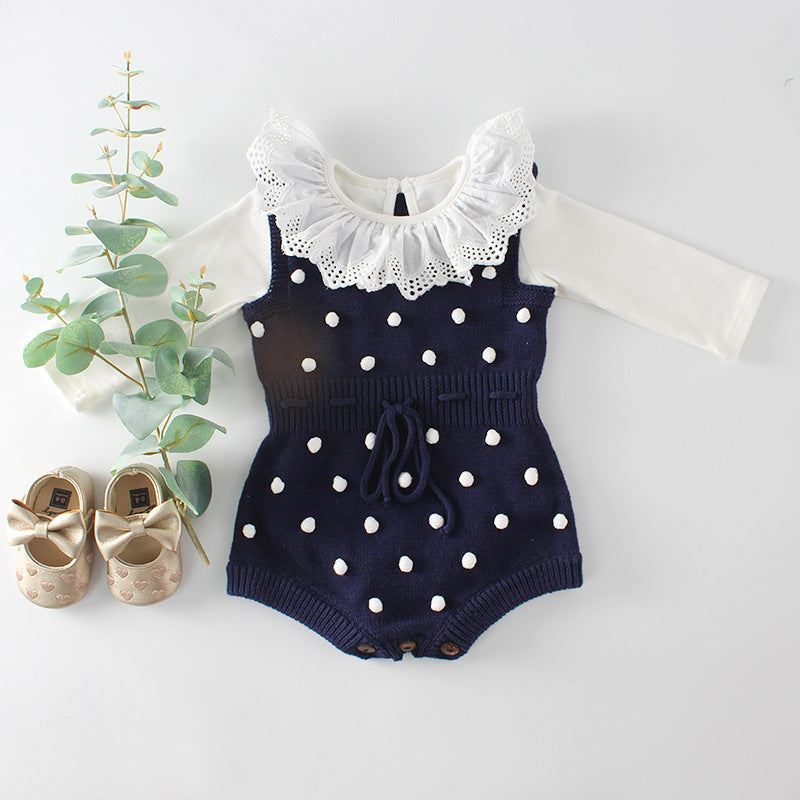 Long - sleeved cotton jumpsuit