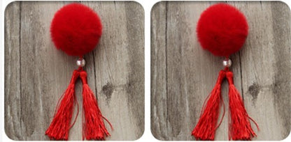 Fringed hair ball hairpin