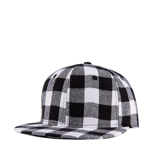 Explosive Black And White Plaid Tide Men And Women All Match Hip Hop Hat