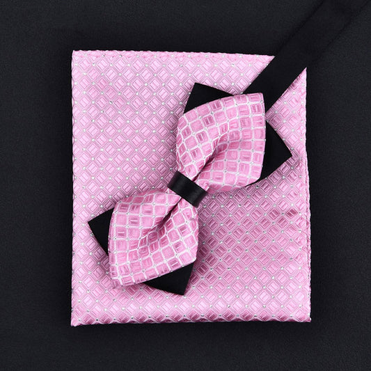 Fashion business suit tie and square scarf