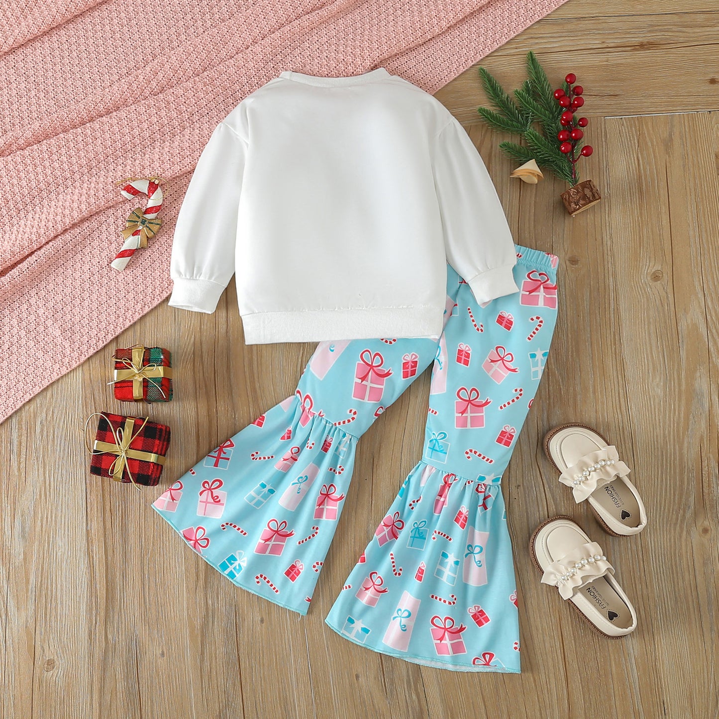Cute Santa Claus Printed Sweater Suit