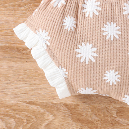 Waffle Two-piece Set Baby Triangle Shorts Suit